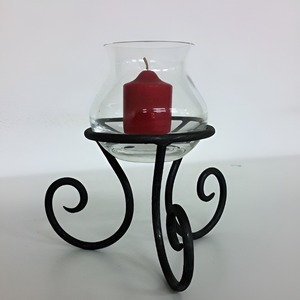 Luxury Embossed Royal Candle Holder Glass Metal and Iron Pillar Candle Jar Gold Coating for Christmas Hot Selling - Product Image 3