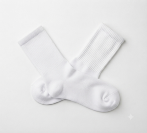 Chaussettes blanches pour hommes en coton antibactérien respirant tricotées couleur unie personnalisables brodées pour le sport et le quotidien en automne - Product Image 2