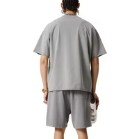 Conjunto de Verano de 2 Piezas para Hombre, Camiseta y Pantalones Cortos Transpirables de Poliéster/Algodón, Estilo Urbano