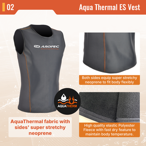 Chaleco Térmico Aropec Aqua de Secado Rápido, Sin Mangas, Superelástico, de Neopreno, para Usar Bajo el Traje de Buceo, Top Térmico para Buceo y Surf, OEM/ODM - Product Image 3