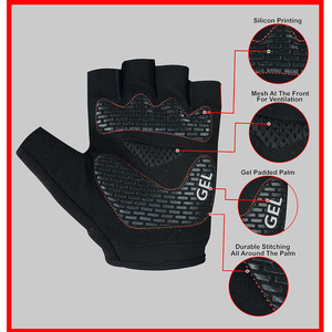 Cycling Gloves Gel Padded Half Finger Printing Breathable <b>Light</b> Weight Bicycle Workout Biking Finger Less Gloves - Product Image 4