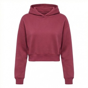 Sudadera con Capucha para Mujer, Estilo Moderno, Corta, Ligera, Manga Larga, Corte Casual, para Uso Diario, Compras, Fitness - Product Image 1