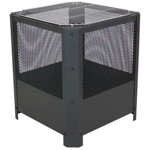 Modern <b>Outdoor</b> Fire Pit <b>Table</b> Bioethanol Fuel Stainless Steel Powder Coated Freestanding Eco-Friendly With Fire Glass - Product Image 4