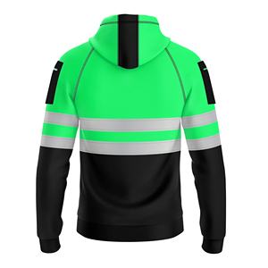 Sweat à capuche haute visibilité réfléchissant pour hommes, vêtements de travail de sécurité, fournisseur avec logo et taille personnalisés, prix avantageux - Product Image 2