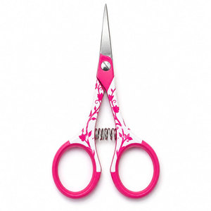 CISEAUX DE COIFFURE SHEARS BEAUTY, rose, à fleurs, en acier inoxydable, lame tranchante, pour droitiers, pliables, sécurité, manche court, pour la coiffure - Product Image 1