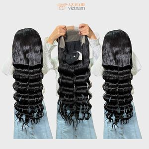 Perruque de cheveux ondulés profonds lâches pour les femmes sans mélange Extensions de cheveux Bundles couleur noire naturelle Super longue longueur pleine épaisseur - Product Image 2