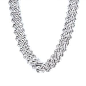 Cadena de eslabones con diamantes de corte redondo VVS1 Mossanite, estilo hip hop, de diseño moderno y calidad premium para hombres, de fabricante indio. - Product Image 1