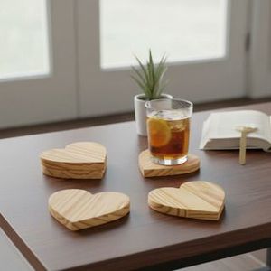 Elegant Wooden Coaster Set Round Heat Resistant Cup Pad for Coffee Tea Mug Glass Non Slip <b>Table</b> <b>Protection</b> Home Hotel Bar Decor - Product Image 5