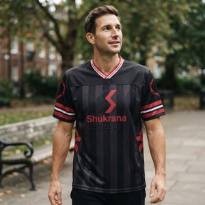 เสื้อยืดกีฬาคอวีทรงหลวมสไตล์อเมริกันวินเทจลายทาง ปี 2026 ผลิตจากผ้าโพลีเอสเตอร์ สำหรับผู้ชายและผู้หญิง - Product Image 5