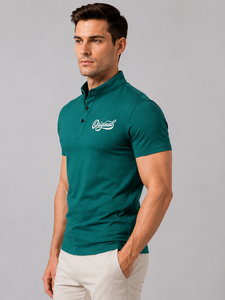 Chemise Homme Verte à Manches Courtes avec Logo Brodé Original, Poche Décontractée, Polaire Écologique Respirante, Coupe Classique, Prix Abordable - Product Image 4
