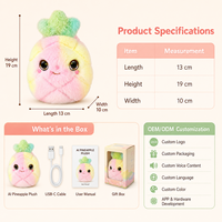 Giocattolo di Peluche Interattivo AI con Chat Vocale, 60+ Lingue, Occhi LED Espressivi, Racconta Storie, Musica, Giocattolo Educativo per Bambini