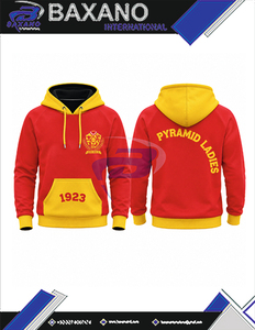 Sudadera con Capucha Roja para Hombre NSPDK Sorority con Bolsillo Canguro Dorado 1923, Sudadera Casual con Bloques de Color y Bordado Personalizado para Mujer - Product Image 6