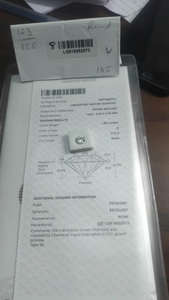 เพชรทรงกลม 1.05 กะรัต ผ่านการรับรองจาก IGI เพชรที่เพาะเลี้ยงในห้องปฏิบัติการด้วยวิธี CVD - Product Image 1