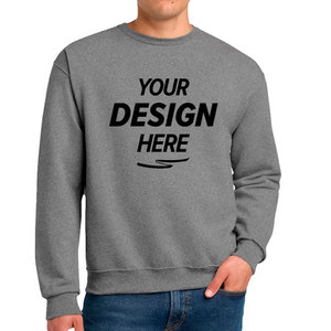 Heavyweight Deep <b>Grey</b> Crewneck Sweatshirt for <b>Men</b> Premium Quality Soft <b>Fleece</b> Plain Pullover Top Classic Fit Design Sweatshirt - Product Image 4