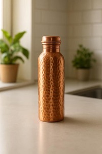 Hammered Design <b>Copper</b> <b>Bottles</b> for <b>Drinking</b> Water Traditional Pure <b>Copper</b> Water <b>Bottle</b> for Home Office and Travel From India - Product Image 4