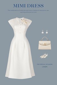 Vestido Maxi Vintage Beige con Cuello en V, Adorno de Encaje y Cintura Ajustada para Mujer |   Vestido Mimi para Eventos de Boda |   LAVIEM - Product Image 6