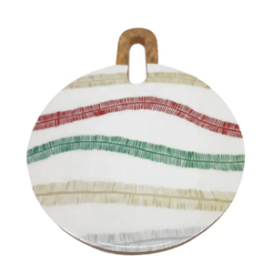 Tabla de cortar de cerámica con mango de madera, diseño de estrellas, forma rectangular, apta para lavavajillas, paquete individual. - Product Image 5