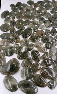 Natural Green Rutilated Quartz Cabochon Loose Gemstone Cushion Cut Oval Pear Hair Inclusion Jewelry Making Wholesale Bulk Supply - Product Image 3
