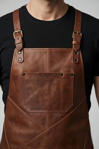 Delantal de Cuero Genuino con Tirantes Cruzados, Protección Antiolores, Diseño Ligero e Informal para Comodidad Durante Todo el Día, Equipo de Trabajo Profesional - Product Image 6