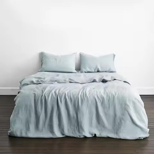 Ensemble de couette 4 pièces gris foncé uni hypoallergénique avec boutons-pression, ensembles de couette simples - Product Image 2