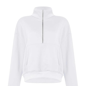 Vente en gros usine – Nouveauté Automne Hiver : Hauts tricotés chauds côtelés à col roulé semi-zippé pour femme, à manches longues - Product Image 4