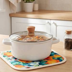 Vente en gros de protège-plat en coton pur imprimés sur mesure, durables, réutilisables, résistants à la chaleur, accessoires de cuisine - Product Image 1