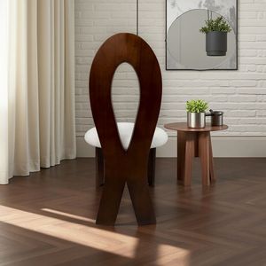 Set di 2 Sedie da Pranzo in Legno Massello con Finitura in Velluto Teddy, Schienale Incrociato con Nastro, Design Bianco Puro per Uso Domestico - Product Image 3