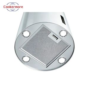 <span class=keywords><strong>Hotte</strong></span> <span class=keywords><strong>de</strong></span> <span class=keywords><strong>cuisine</strong></span> cylindrique blanche moderne à montage en îlot au plafond, avec éclairage LED à aspiration puissante, personnalisation OEM pour conception <span class=keywords><strong>de</strong></span> <span class=keywords><strong>cuisine</strong></span> ouverte - Product Image 2