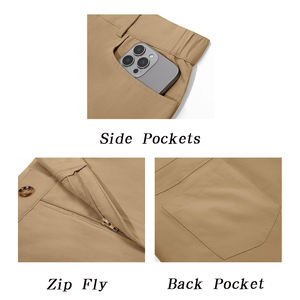 กางเกงกอล์ฟลำลองผู้ชายน้ำหนักเบา ระบายอากาศได้ดี ผ้าโพลีเอสเตอร์ 100% สีพื้น เอวกลาง ทรงหลวม มีเชือกผูก - Product Image 6