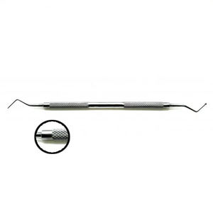 Instrumento Quirúrgico Dental, Cureta de Doble Extremo con Empuñadura Moleteada, Plateada, Clase I, Manual, Shuja Surgico - Product Image 1