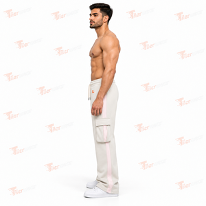 Mens Flare <b>Jogger</b> Pants Premium Casual Soft Cotton Blend Relaxed Sweatpants Elastic Waist <b>Wide</b> <b>Leg</b> Long Pants Comfortable - Product Image 3