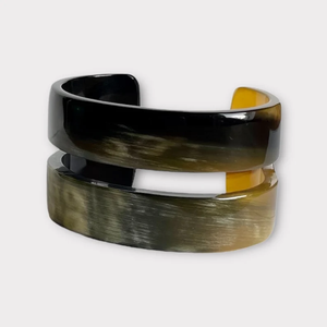 Bracelet manchette en corne de buffle artisanal : Bracelet rond unisexe par Decor World Expo - Product Image 5