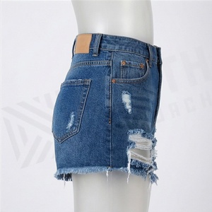 Womens Denim Cotton Shorts High Waist <b>Jean</b> Ladies Casual <b>Elastic</b> Waist Slim Fit Premium Quality Summer Fashion Apparel - Product Image 3