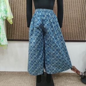Vestido de Verano para Mujer, Estampado Floral Azul, Estilo Bohemio, Hindú, Étnico, Festivo, Natural, Lavable, de Algodón, con Corte Amplio y Escalonado - Product Image 3