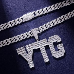 จี้ห้อยคอแบบคิวบันทองคำขาว 14 กะรัตสั่งทำพิเศษขายดี พร้อมเพชร D VVS คุณภาพสูงสุดจากแล็บ - Product Image 3