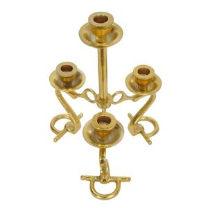 Candélabre artisanal en forme de pilier de cheval doré à 4 bras, support de bougies, décoration de mariage, dernière arrivée - Product Image 5