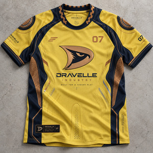 Dravelle Industry Custom <b>Men's</b> <b>Yellow</b> Esports Jersey Breathable Quick Dry Sublimation Gaming Uniform - Product Image 1
