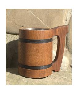 Mug en bois naturel artisanal indien, grande taille, logo personnalisé, fait main, poli, pour la meilleure vente - Product Image 1