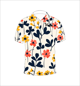 Camisa polo con estampado floral para hombre, manga corta, informal, de verano, para golf, ligera, con cuello, a la moda. - Product Image 2