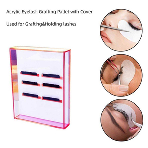 Premium <b>White</b> <b>Acrylic</b> Rectangle Solid Lash Palette Professional Design Eyelash Extension Application Eco-Friendly Kaamir - Product Image 3