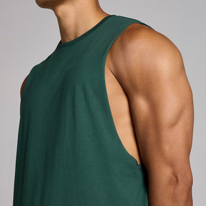 Camiseta sin Mangas para Hombre, Color Verde Oliva, Cuello Redondo, Transpirable, Informal, para Verano, Corte Regular, Estilo Pullover - Product Image 3