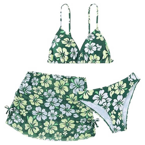 Ensemble de maillot de bain deux pièces imprimé sur mesure, style triangle-halter, pour femme, double face - Product Image 1