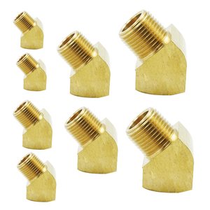 Codo de latón de 45 grados con rosca hembra, accesorio de tubería NPT BSP BSPT, conector hidráulico neumático - Product Image 6