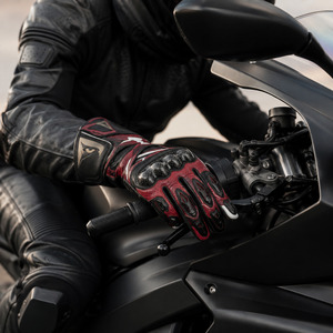 Gants de course en cuir personnalisés, pleine longueur, respirants, fermeture auto-agrippante, rouge, noir, blanc, pour homme, pour la conduite - Product Image 4