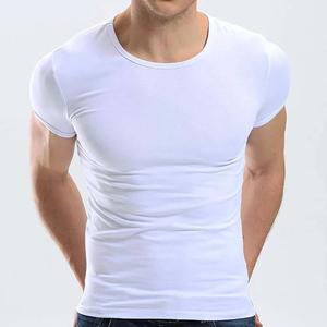 Camisetas Deportivas de Gimnasio para Hombre, Tejidas, de Manga Corta, Cuello Redondo, 100% Algodón, Corte Regular, Transpirables, con Logotipo Personalizado, al por Mayor - Product Image 3