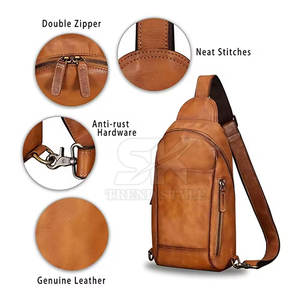 Genuine Leather <b>Sling</b> Backpack <b>Men</b> Multi-pocket <b>Bag</b> Chest Soft Genuine Leather Travel Crossbody <b>Bag</b> Leather Pakistan - Product Image 6
