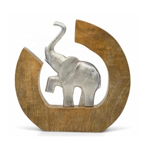 ขาตั้งวงกลมทำจากไม้มะม่วงสีน้ำตาลพร้อมต้นไม้โลหะ & ดาวประดับคริสต์มาสโต๊ะห้องนั่งเล่นในร่มอุปกรณ์ตกแต่งคริสต์มาส - Product Image 4