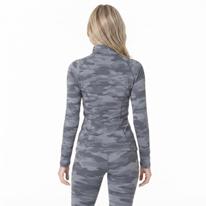 Chaqueta de Yoga con Estampado de Camuflaje para Mujer, 100% Spandex, Top Deportivo para Gimnasio, Transpirable, Ajustada, de Manga Larga - Product Image 2
