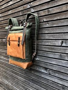 กระเป๋าเป้หนังผ้าแคนวาสเรียบง่ายสำหรับเดินทางไปโรงเรียนใส่แล็ปท็อป ขายส่ง รับทำโลโก้จากโรงงานโดยตรง LCB-0084 - Product Image 2