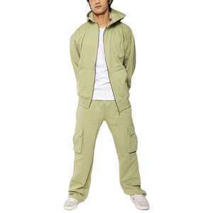 Conjunto de 2 piezas de ropa para hombre: Joggers vintage con efecto desgastado por el sol y chándal de felpa francesa de alto gramaje con lavado ácido para hombre - Product Image 3